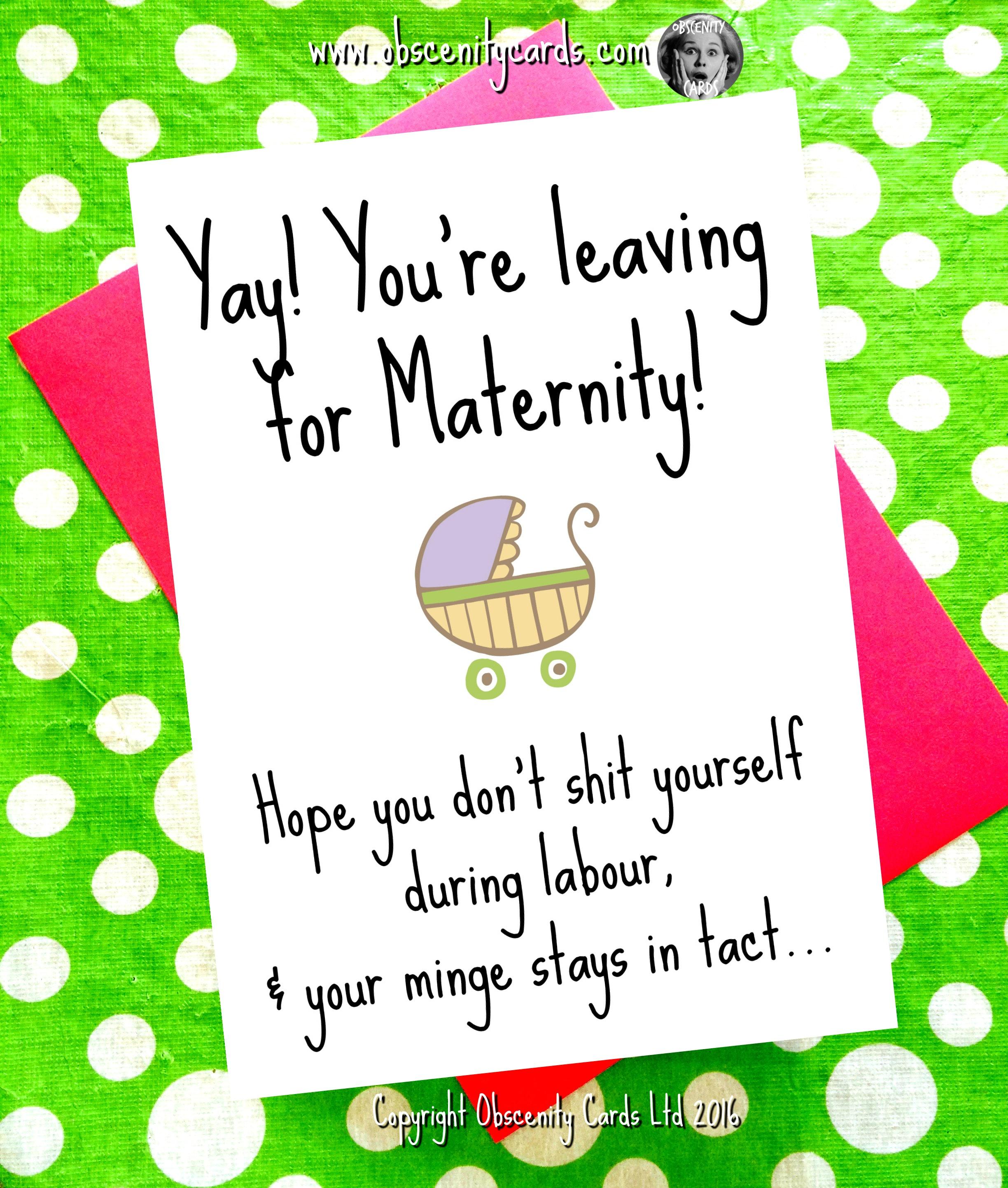 Congratulations Card Pregnancy YAY YOU RE LEAVING FOR MATERNITY 