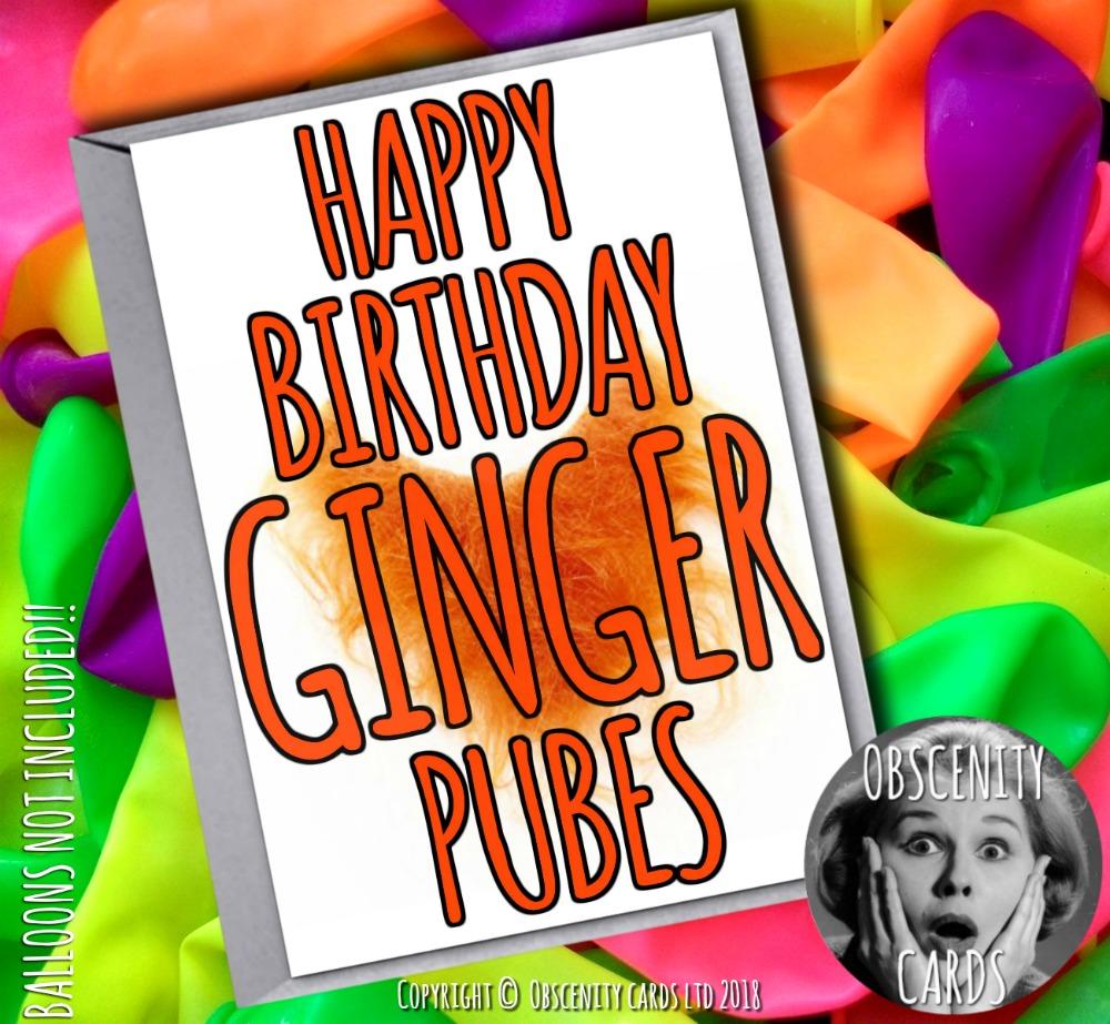 HAPPY BIRTHDAY GINGER PUBES BRAND NEW Filthy Sentiments Details about   Birthday Card 