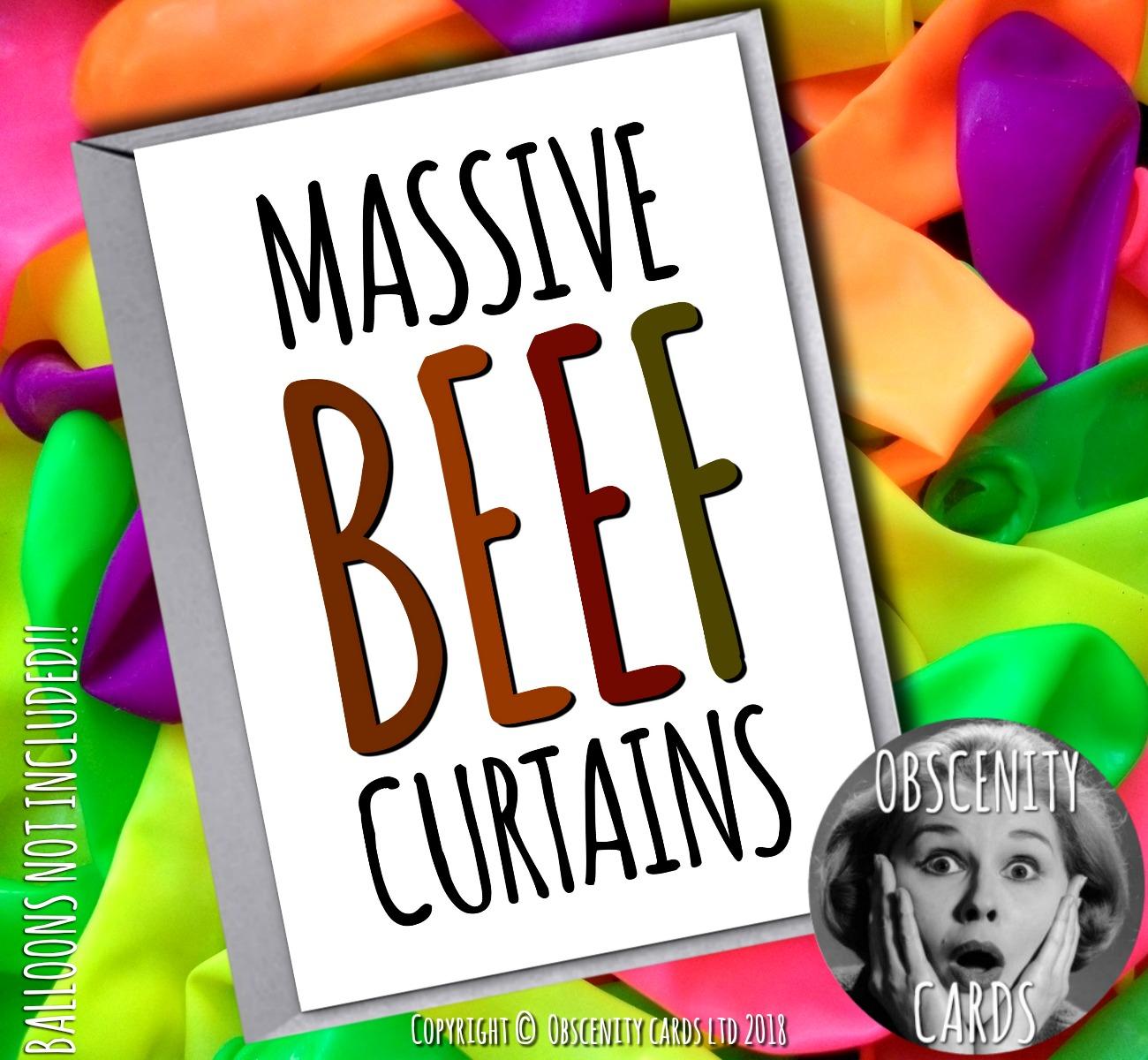 Massive Beef Curtains Card By Obscenity Cards