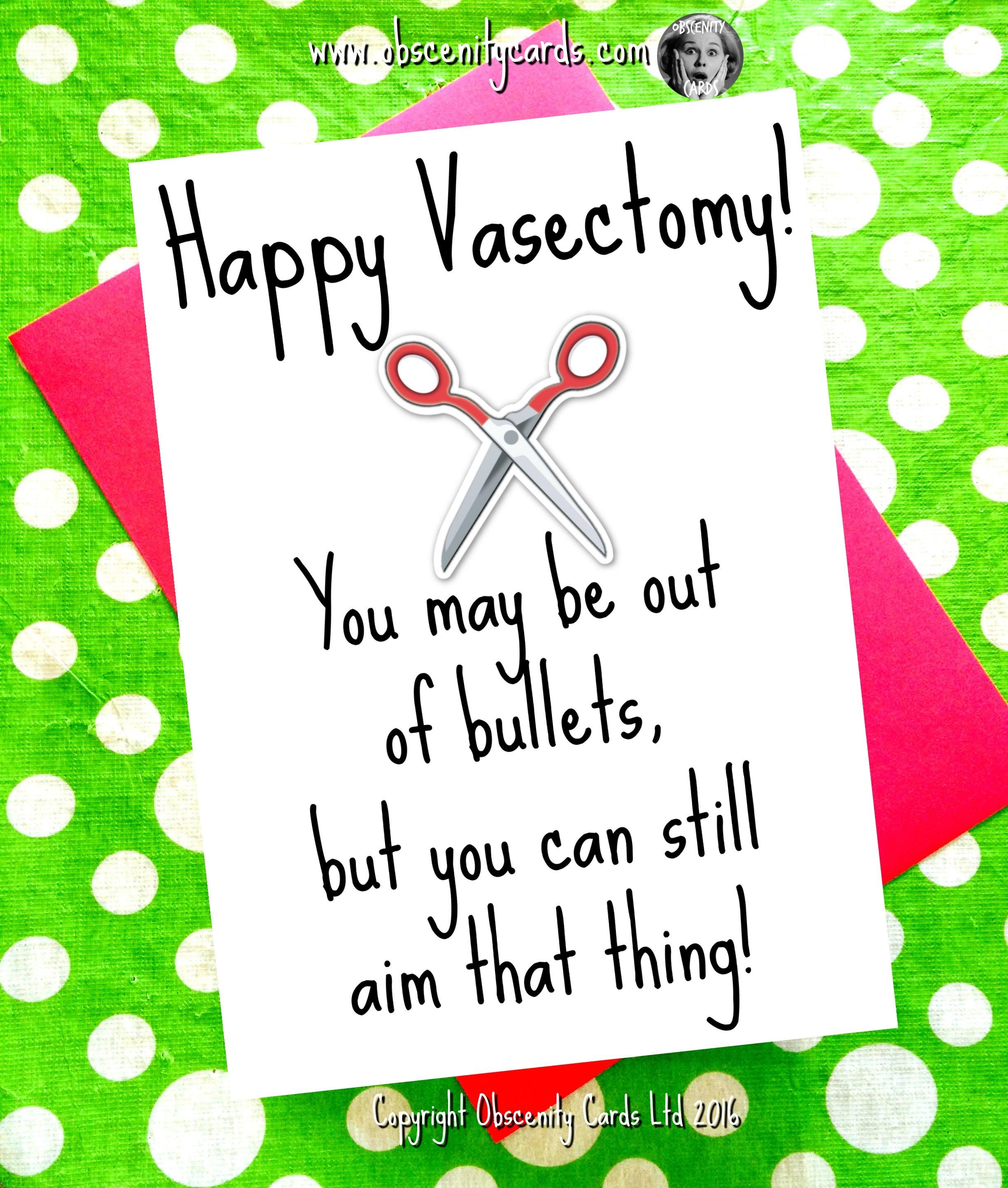Funny Vasectomy Card You May Be Out Of Bullets But You Can Still Aim That Thing