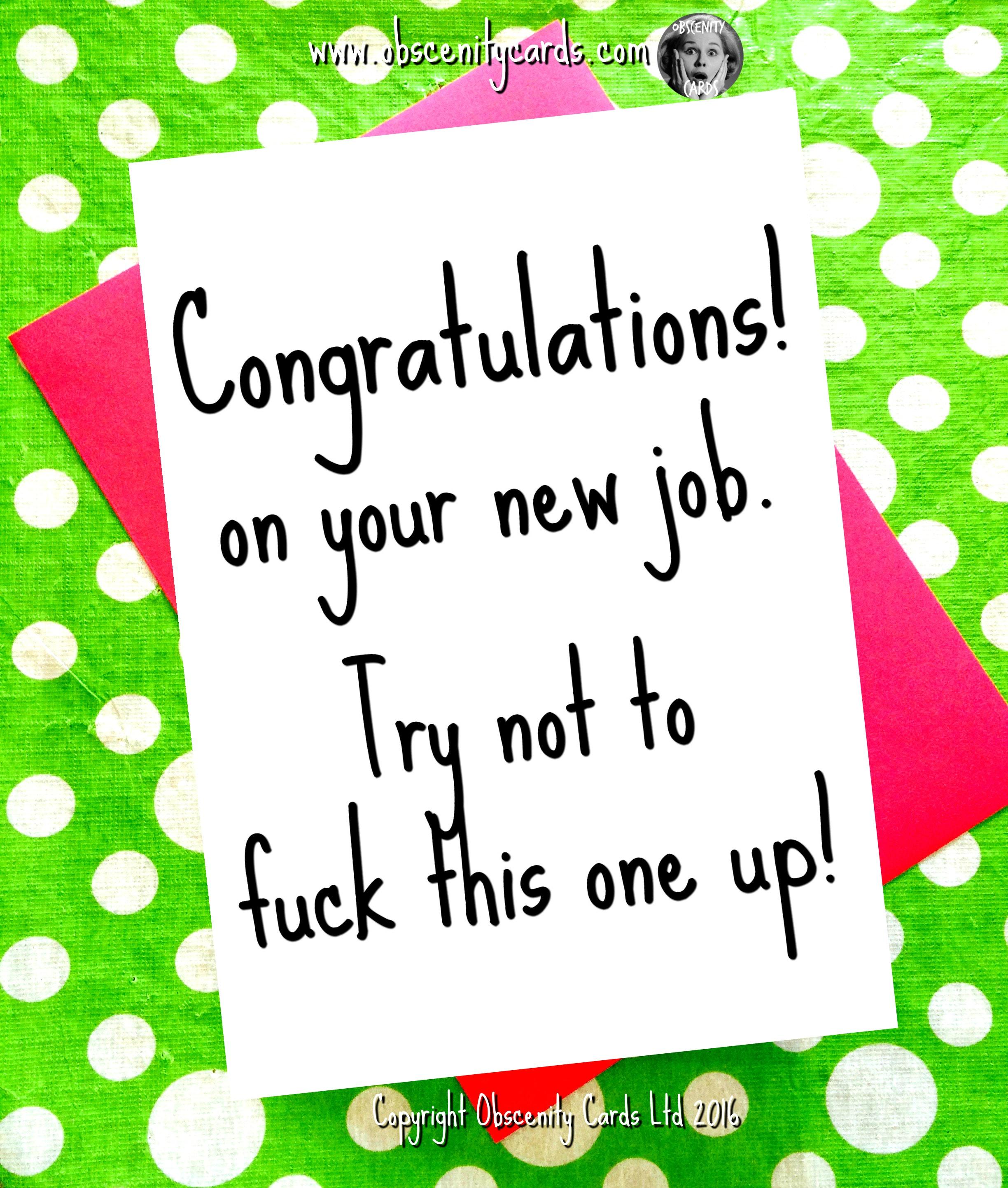 New Job Card A New Fucking Job Congratulations