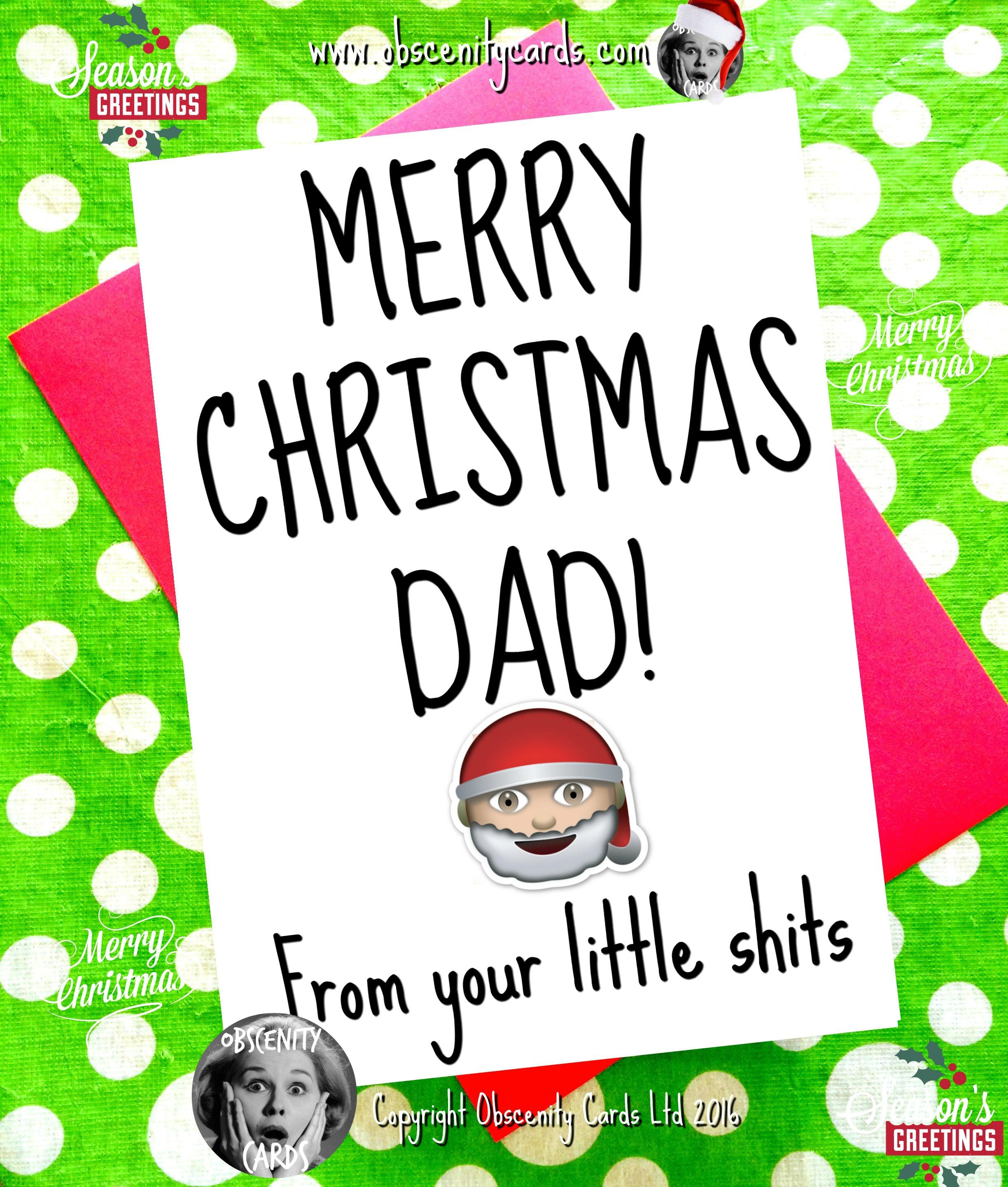 Funny Christmas Card -MERRY CHRISTMAS DAD FROM YOUR LITTLE SHIT/S