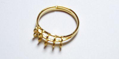 10 Loop Adjustable Bling Ring in Gold Plate