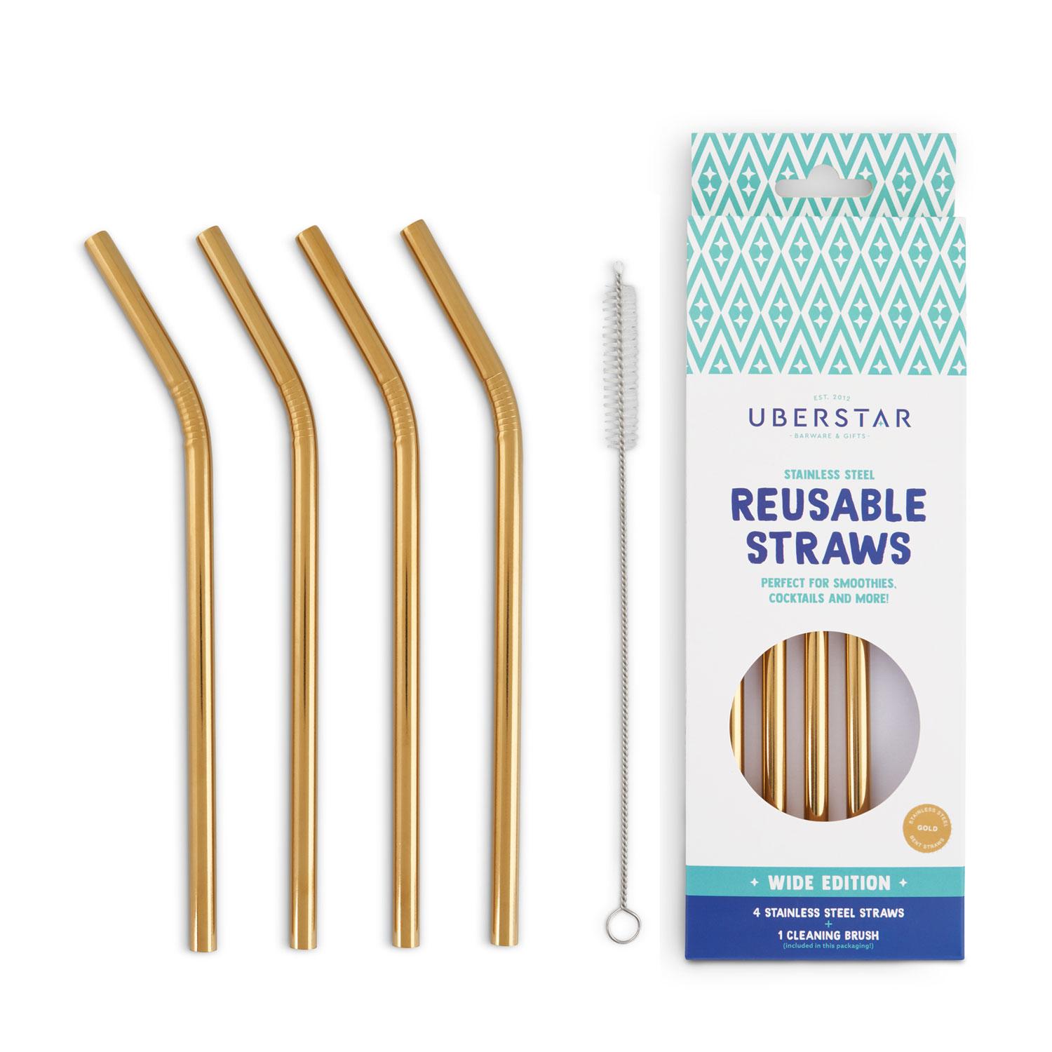 Uberstar Reusable Straws (4 Pack) - Gold