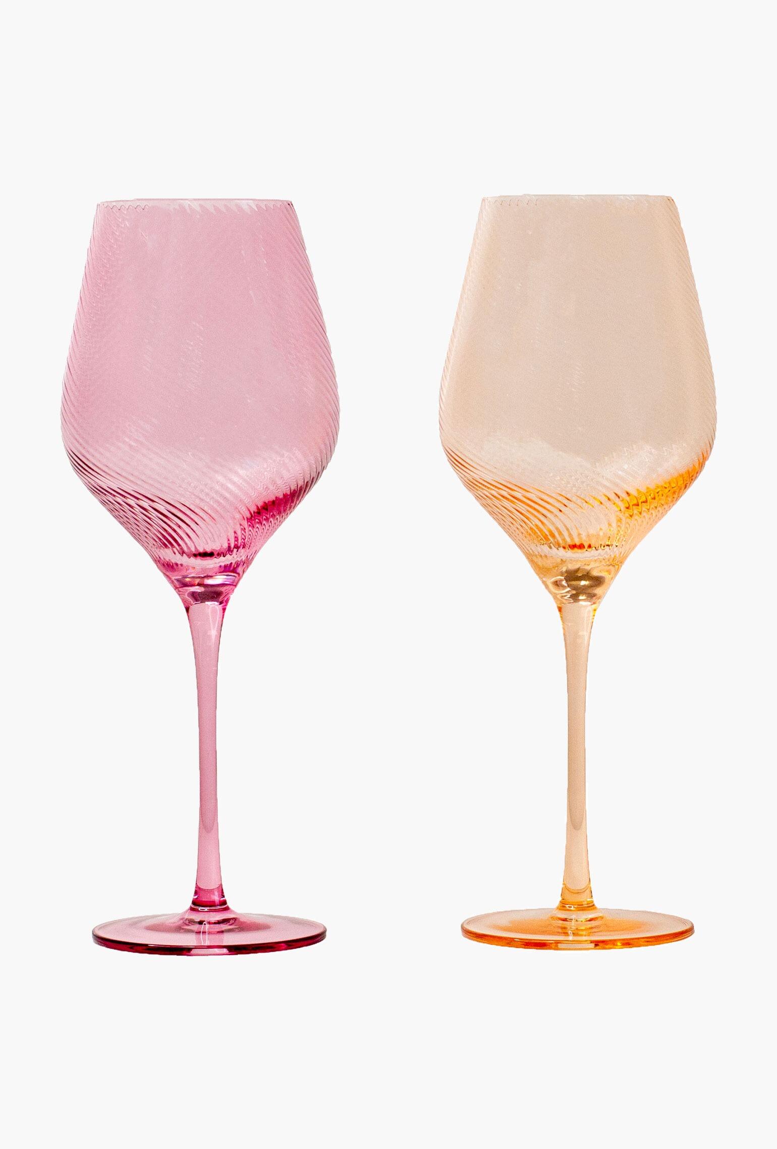 Coloured Wine Glasses Coloured Glass Peach Pink