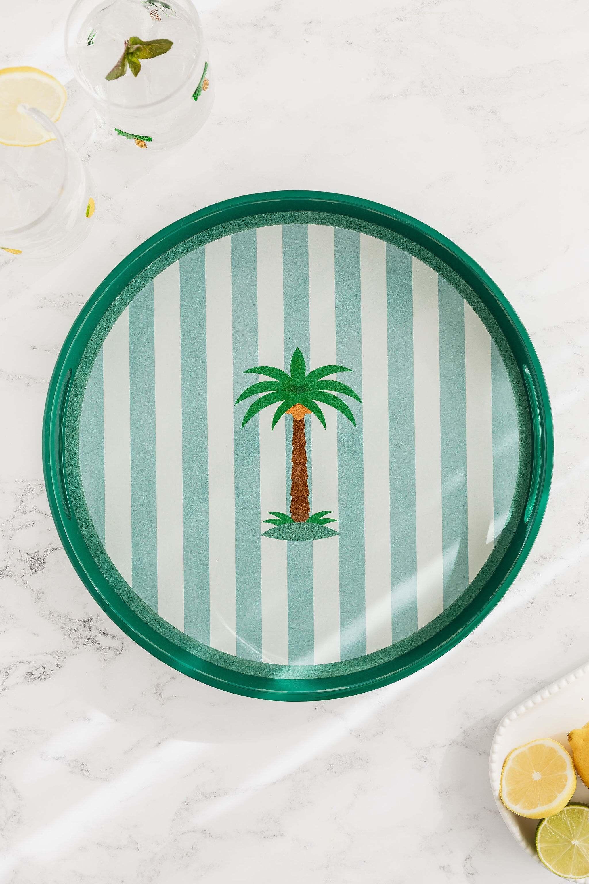 Palm Tree Tray Round