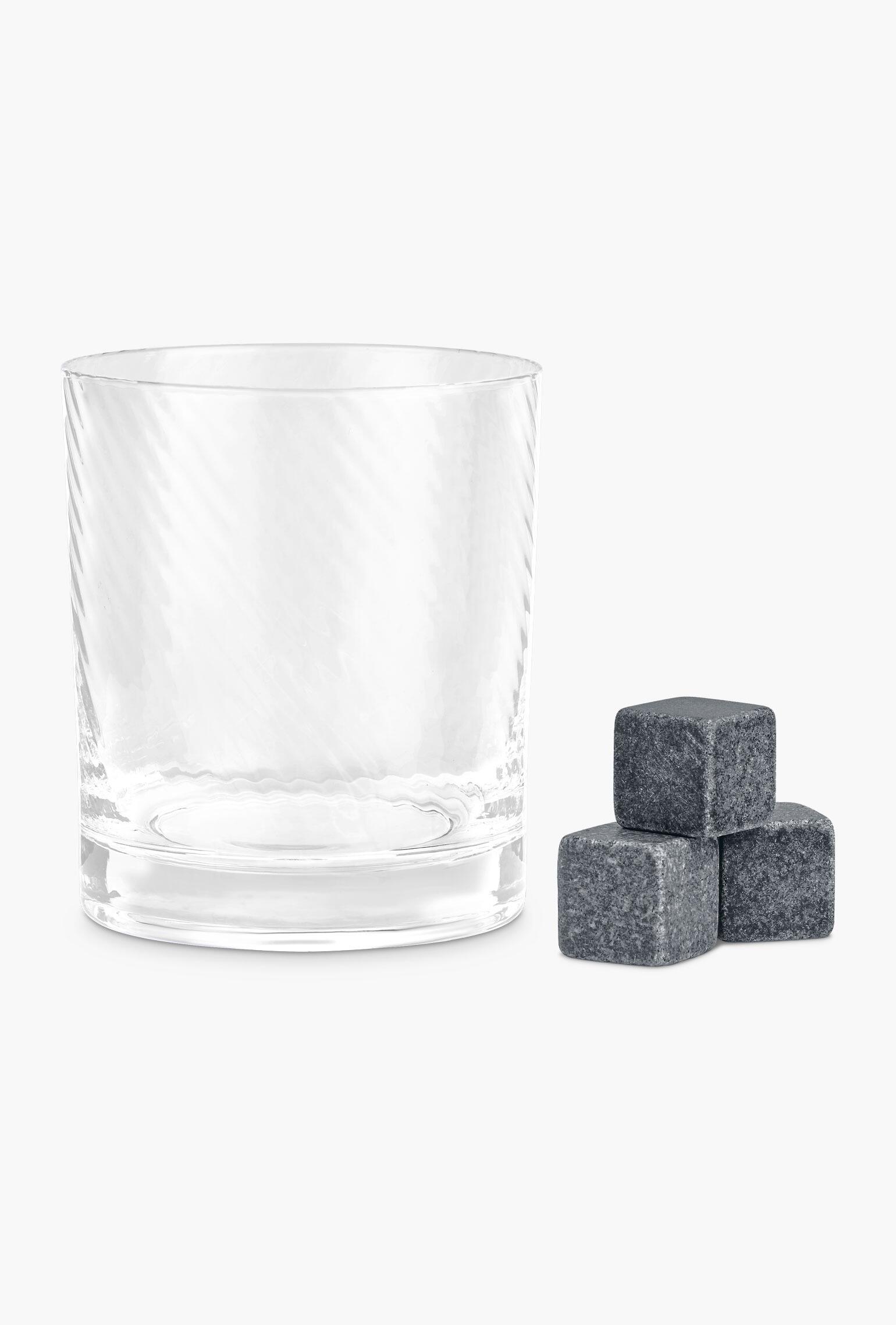Twist Spinning Rotating Whisky Glass and Ice Rocks