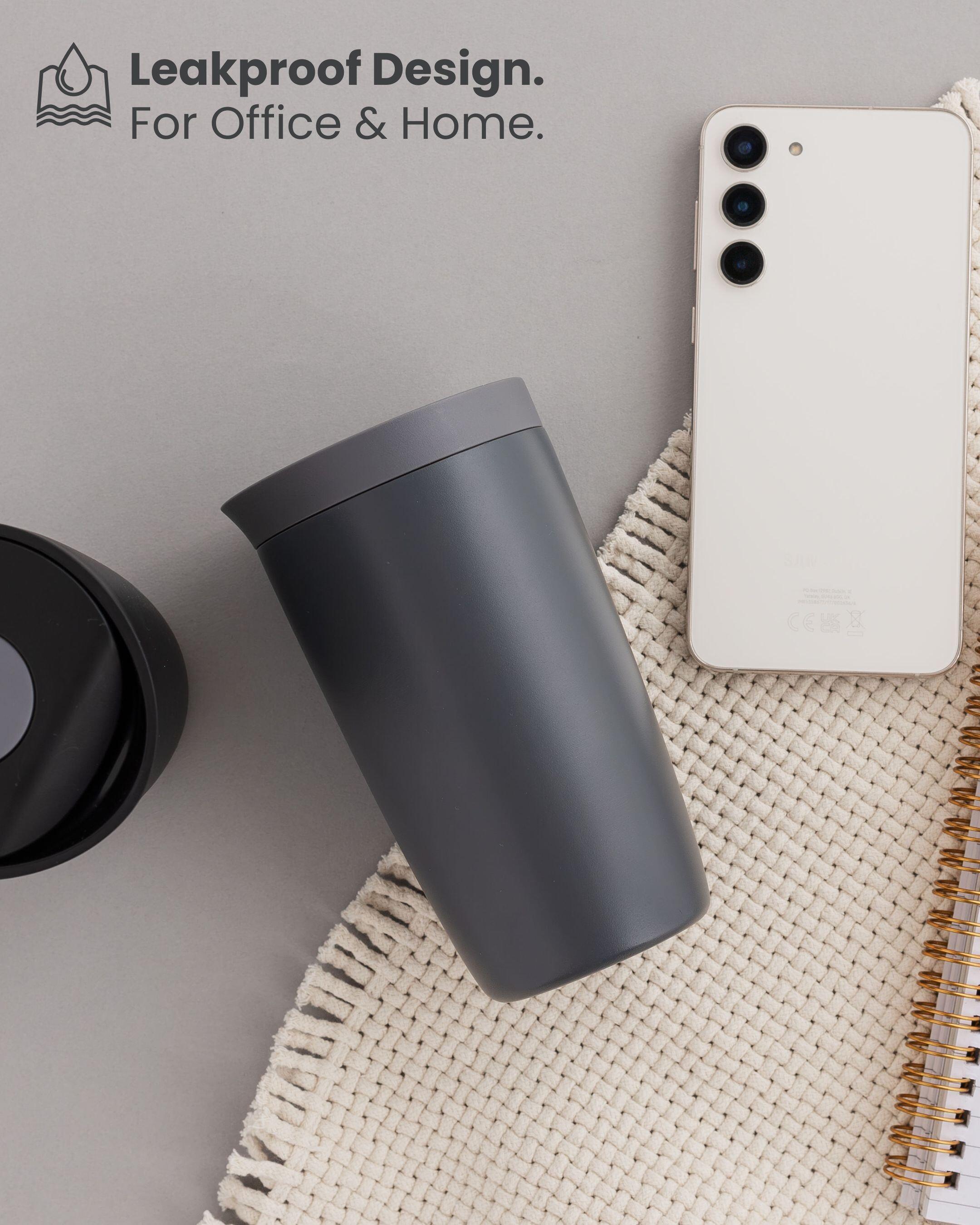 insulated leakproof travel cup grey