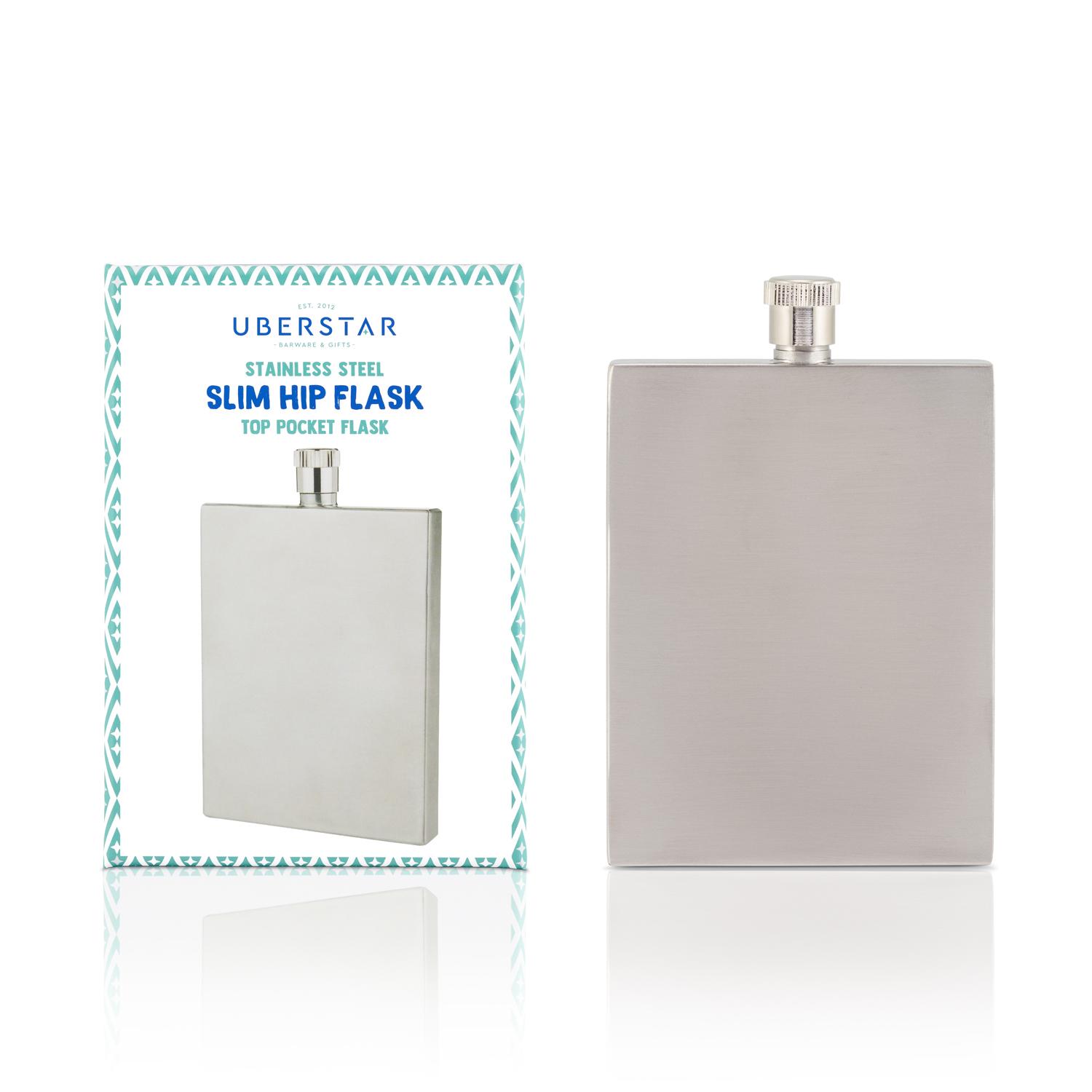Uberstar Slim Hip Flask - Only £14.99