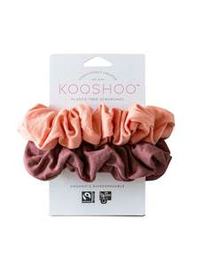 Organic Plastic Free Scrunchies - Pack of 2 - Coral Rose front