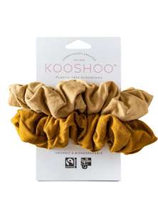 Organic Plastic Free Scrunchies - Pack of 2 - Gold Sand front