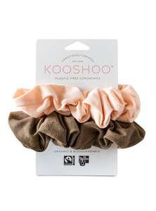 Organic Plastic Free Scrunchies - Pack of 2 - Blush Walnut front