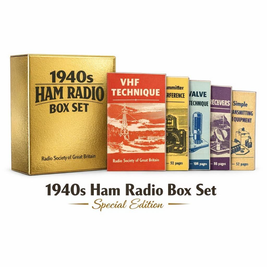 1940s Ham Radio Box Set – RSGB Special Edition with six vintage booklets in gold slipcover