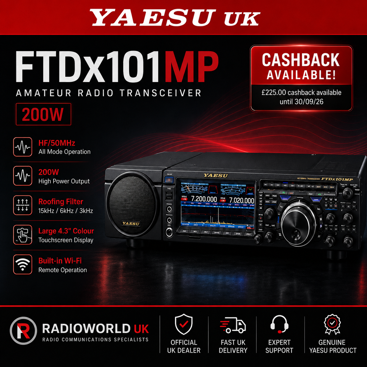 Cashback promotion £225.00 cashback available until 30/09/26