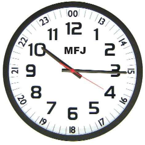 Mfj-126B is a 12-hour quartz clock with 24-hour trim.