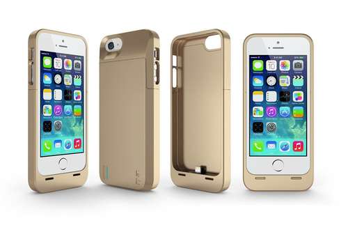 Unu dx series mfi approved 2300mah external protective battery case for iphone 5 - gold