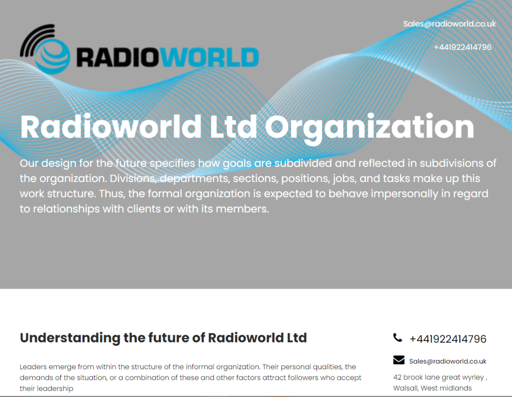The Company and the understanding of the future of Radioworld Ltd. You can see this at our new site, www.radioworld.org