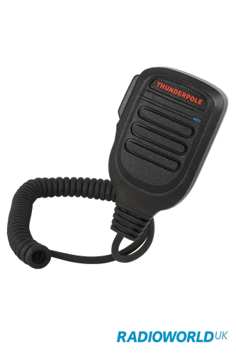 Black Thunderpole T-Series handheld CB radio microphone featuring RJ modular square plug and ergonomic grip design