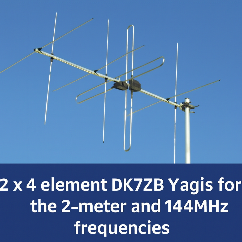 2 x 4 element DK7ZB Yagi antennas mounted on a mast for 2-meter and 144MHz amateur radio use – Radioworld UK
