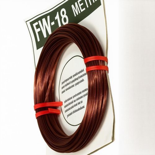 50m enamelled copper wire coil, 16 gauge (1.6mm), pre-stretched, solderable with insulation removed