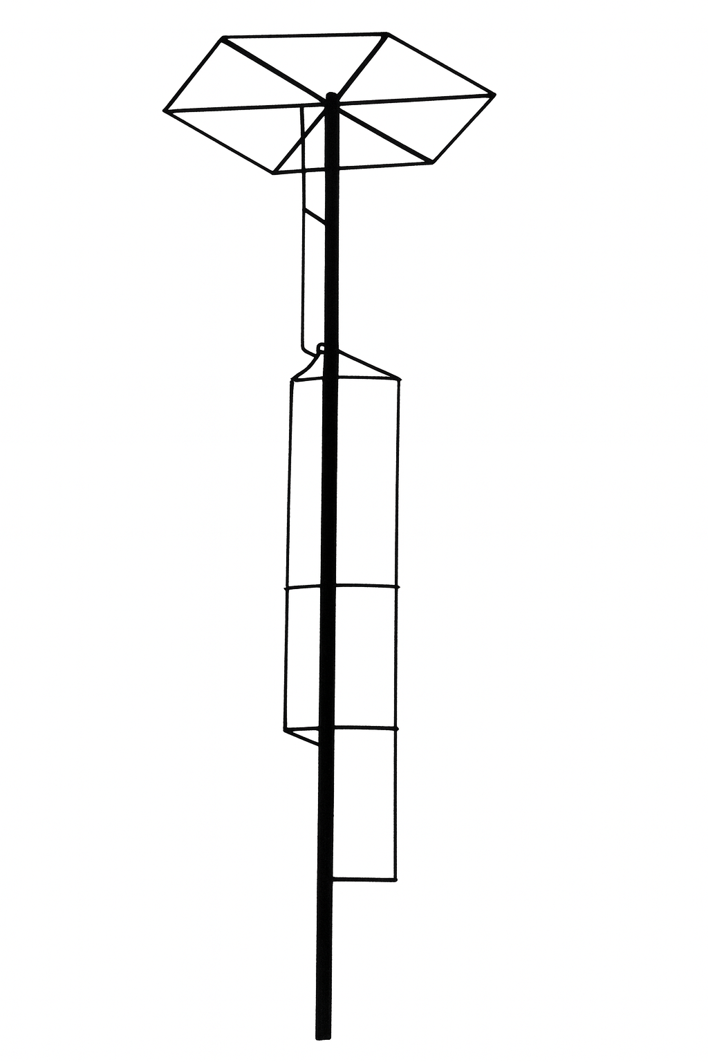GAP Voyager 4-Band Vertical HF Antenna with capacity hat for 160m–20m operation