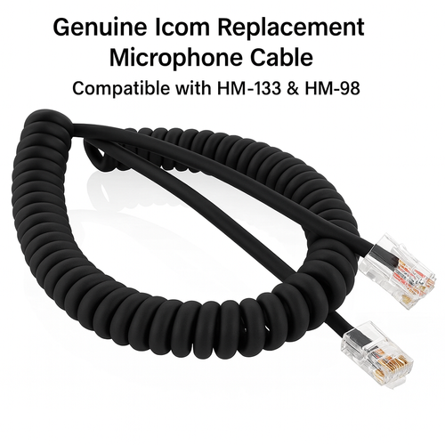 Replacement cable for Icom HM-133 and HM-98 microphones – reliable radio performance