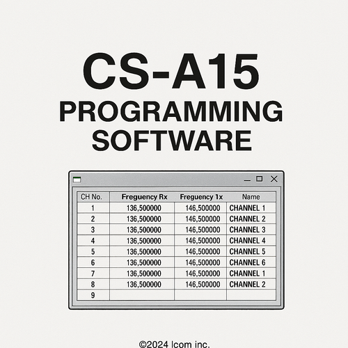 Image of Icom CS-A15 Programming Software for IC-A15E Airband Transceiver (8.33kHz)