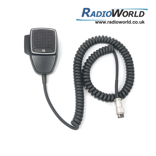 Spare replacement CB radio microphone compatible with TTI TCB-550, featuring coiled cord and metal connector plug