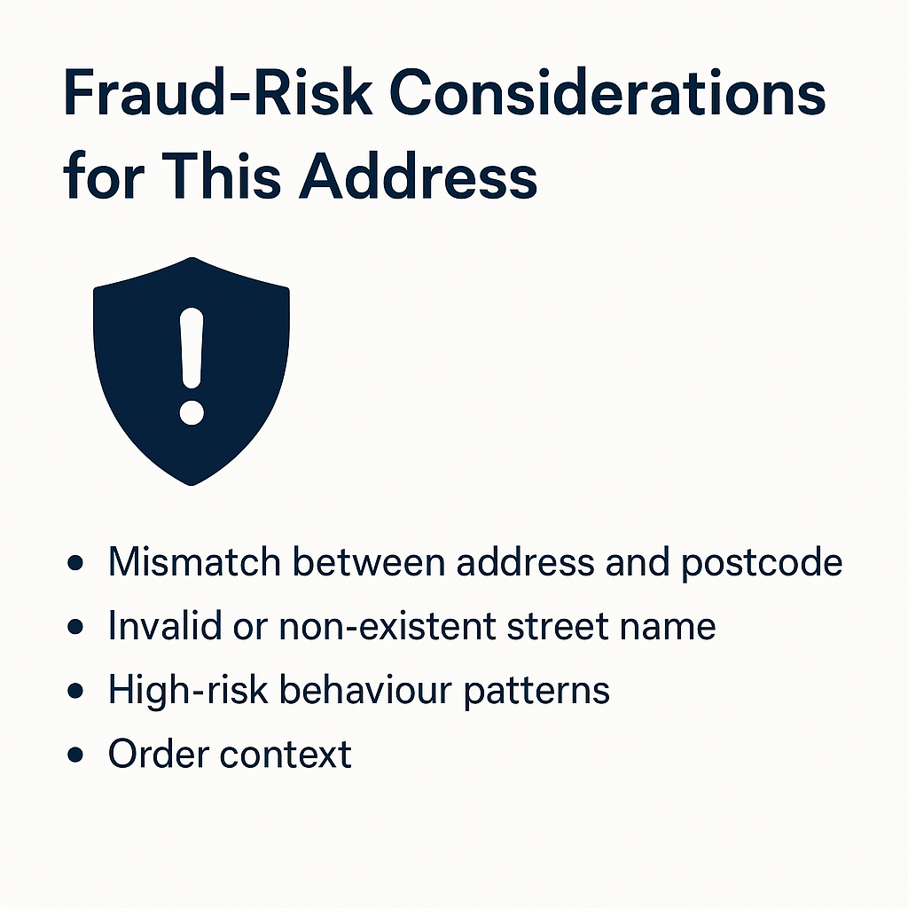 Fraud‑risk considerations for this address - Brandon Leon - 56 Wigmore Place, London, E17 6GP, United Kingdom