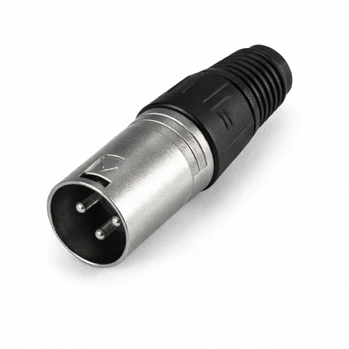 Heil Sound 3-pin XLR male plug in black is a high-quality audio connector designed for professional audio equipment.