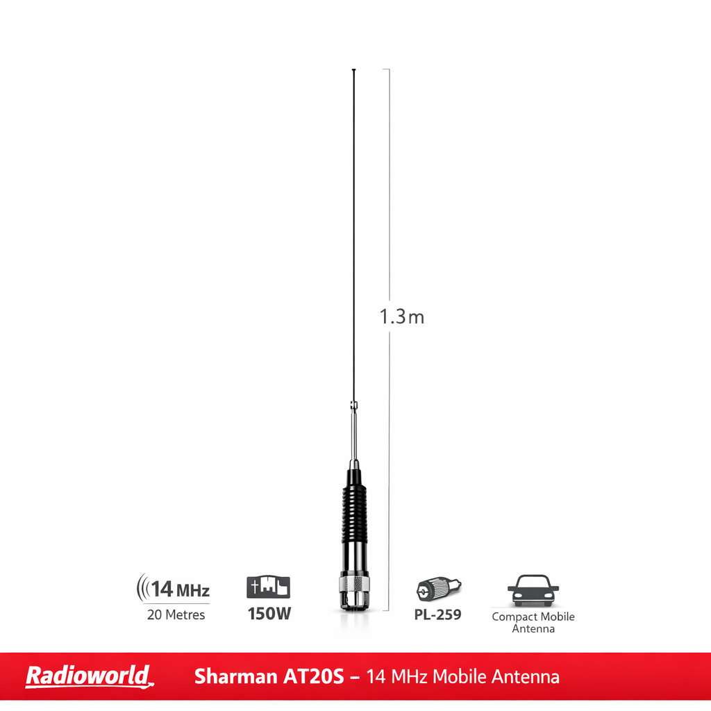 Sharman AT20S 14MHz Compact Mobile Antenna – Radioworld UK