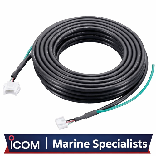 The Icom OPC‑1147N is a shielded control cable designed to connect the AT‑140 automatic antenna tuner to compatible Icom transceivers. Featuring a durable 10‑metre length, this genuine Icom accessory ensures reliable signal integrity and protection against interference in marine and HF installations. Its shielded construction minimises noise and maintains stable communication performance, while the factory‑terminated connectors provide a secure, plug‑and‑play fit between tuner and radio. Built to Icom’s high standards, the OPC‑1147N delivers dependable operation even in demanding environments. Key Features Genuine Icom shielded control cable Connects AT‑140 (#36) antenna tuner to transceiver 10 m length for flexible installation High‑quality shielding for noise reduction Rugged marine‑grade construction Reliable performance for HF and marine radios
