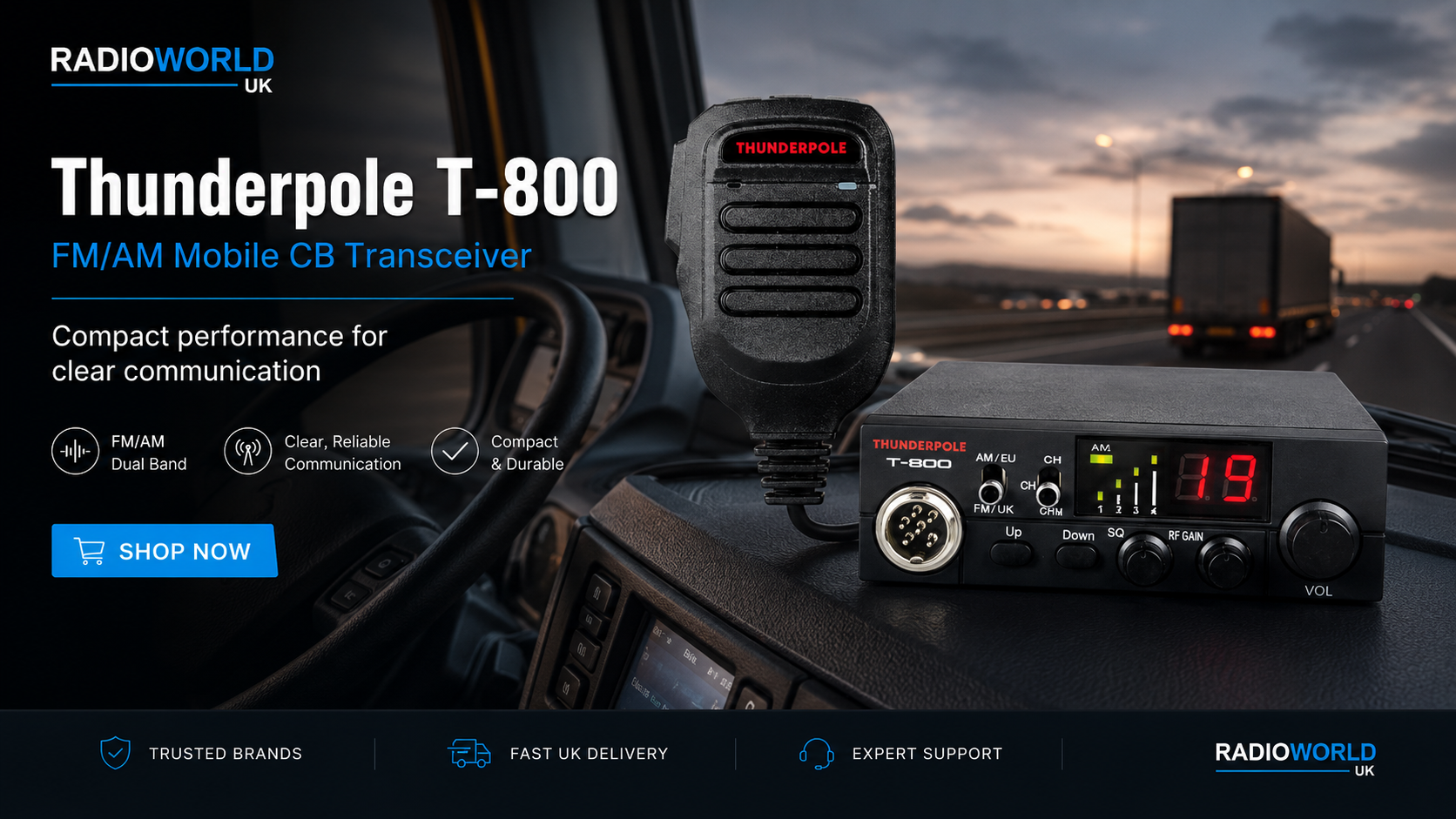 Thunderpole T‑800 LED display and control panel close‑up