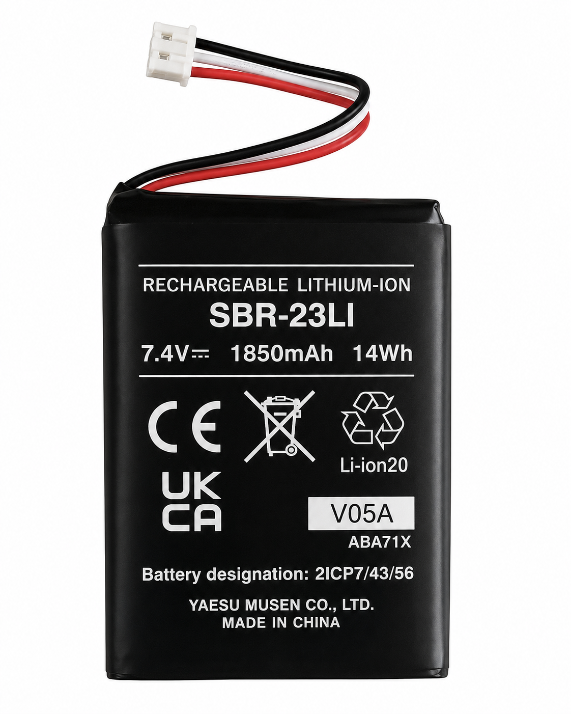 Yaesu Standard Horizon SBR-23LI Li-ion Battery for HX-210 Radio