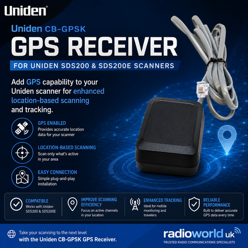 Uniden CB‑GPSK GPS Module with RJ11 Cables for Scanner Location Control
