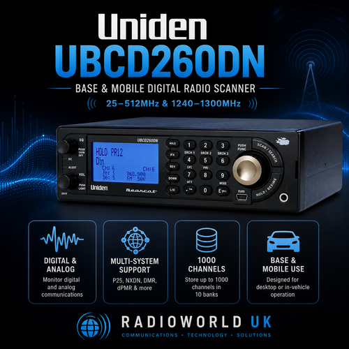 Uniden UBCD260DN digital scanner display and control panel