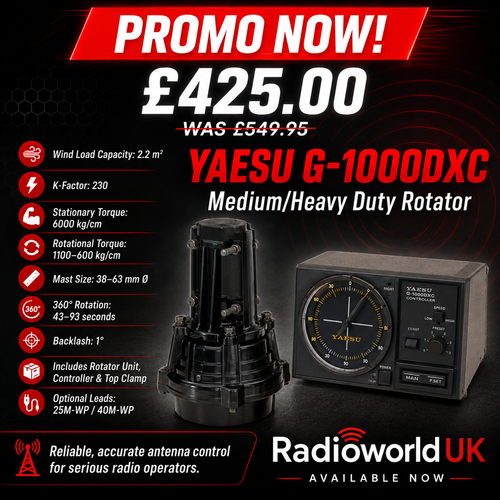 Yaesu G‑1000DXC medium to heavy‑duty antenna rotator with controller and plugs - Radioworld UK