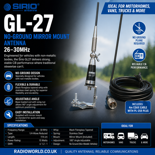 >Sirio GL27 No‑Ground CB Antenna - Radioworld UK