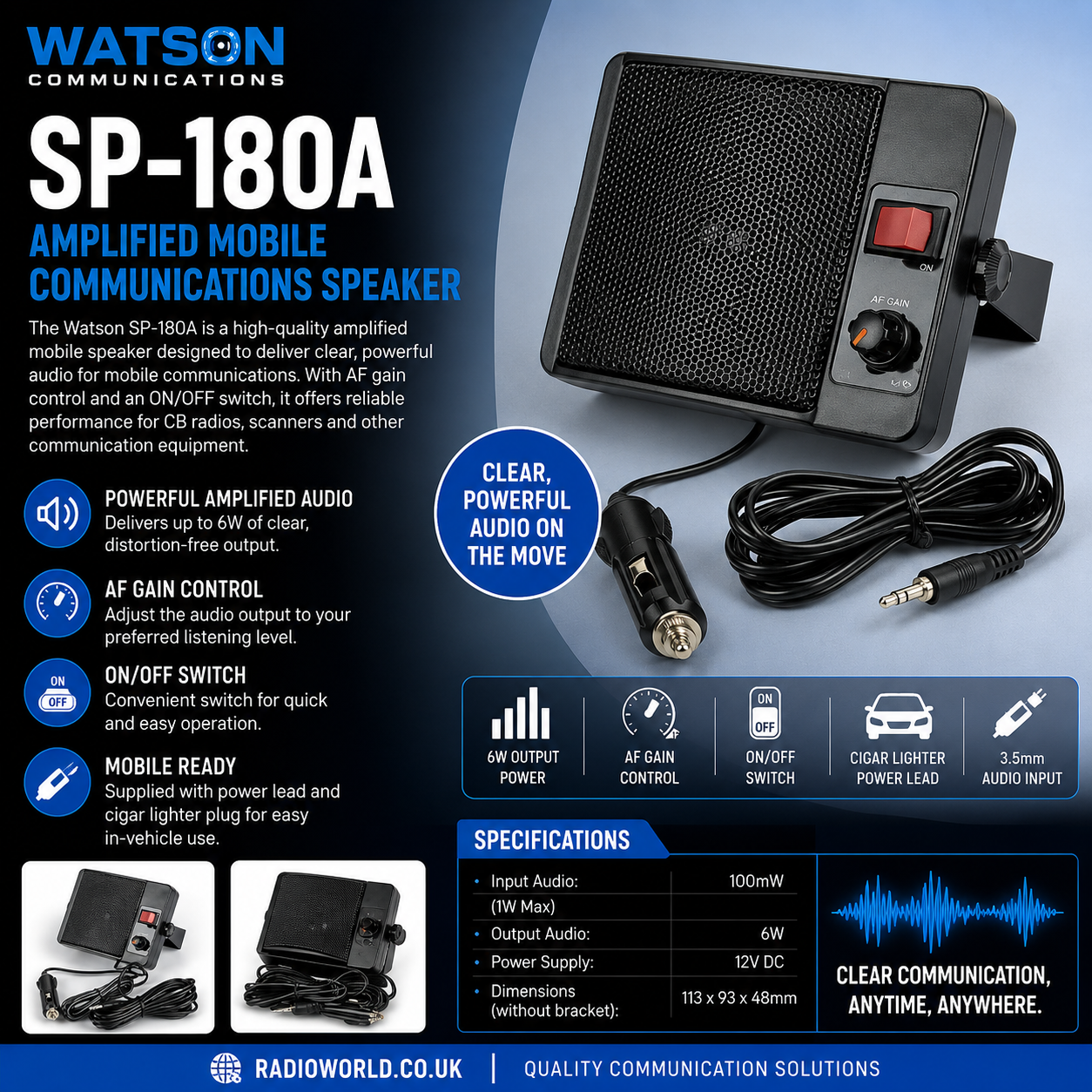 Watson SP180A amplified mobile communications speaker – Radioworld UK