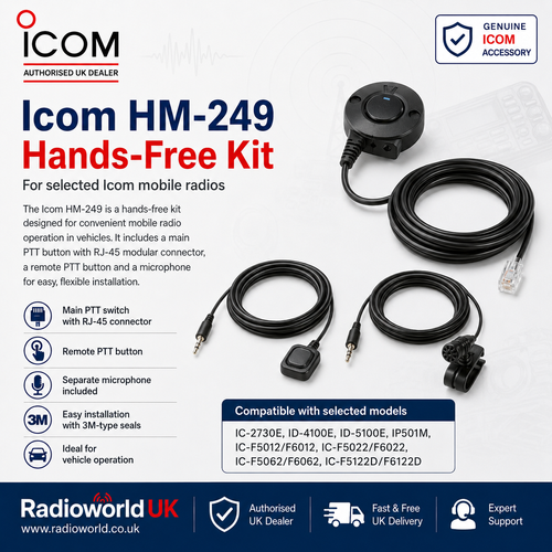 Icom HM‑249 Hands‑Free Kit for Icom Mobile Radios