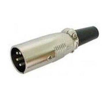 The Heil XLR-4M is a 4-pin in-line XLR plug, male connector in a vibrant red color.