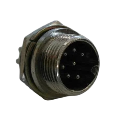 7‑pin CB radio microphone chassis socket with threaded shell and hex nut – Radioworld UK