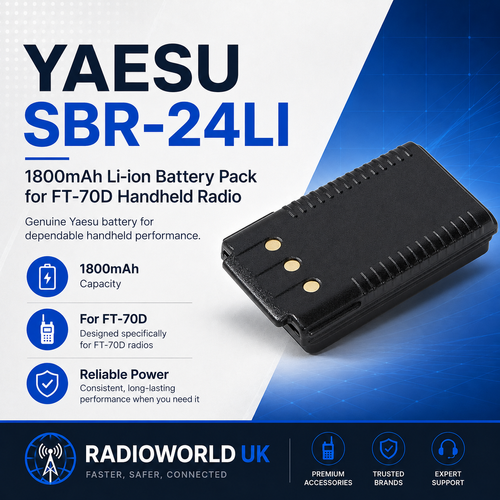 Yaesu SBR‑24LI 1800mAh Li‑Ion Battery for FT‑70D - Radioworld UK
