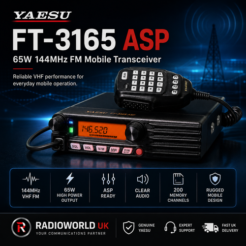 Yaesu FT‑3165E ASP 65W VHF FM mobile transceiver front panel – Radioworld UK