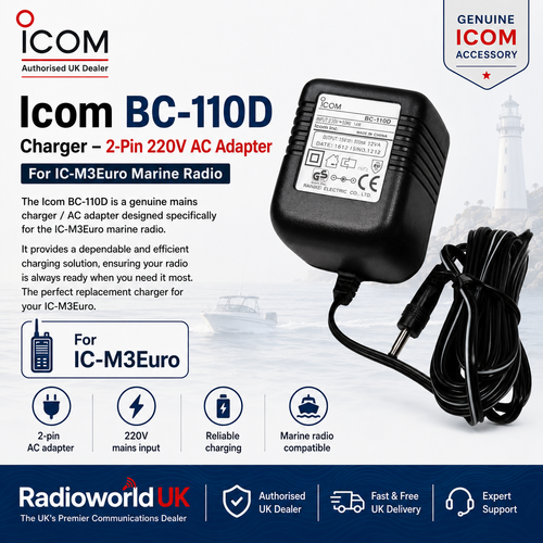 Icom BC-110D Charger – for IC-M3Euro Marine Radio - Radioworld UK