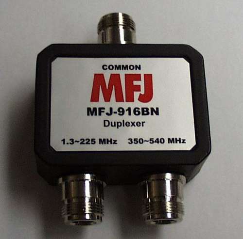 Mfj-916bn - hf to 440 mhz duplexer w, female n connectors