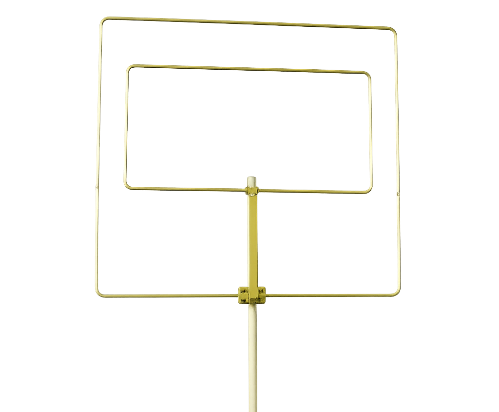 Radioworld UK 5070Mox dual-band antenna – rectangular loop design for 50MHz and 70MHz amateur radio, mounted on vertical mast