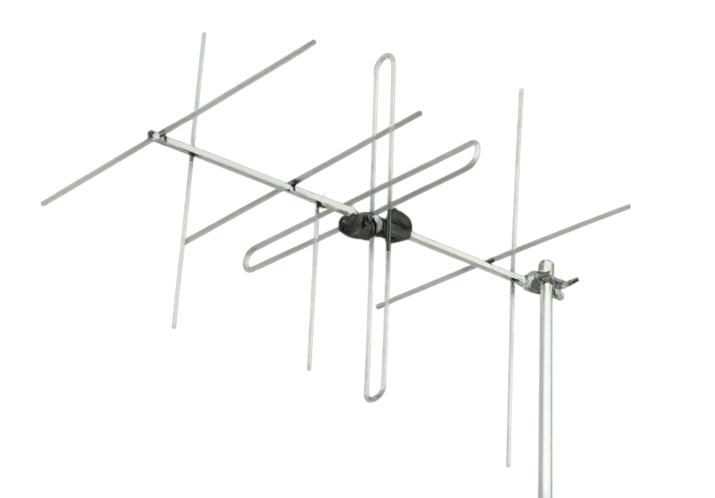Radioworld UK 2m Yagi antenna – dual 7-element configuration for 144MHz amateur radio, mounted on boom with folded dipole