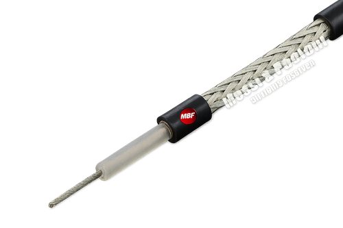 Messi & Paoloni RG‑58 coaxial cable with exposed braid and dielectric insulation