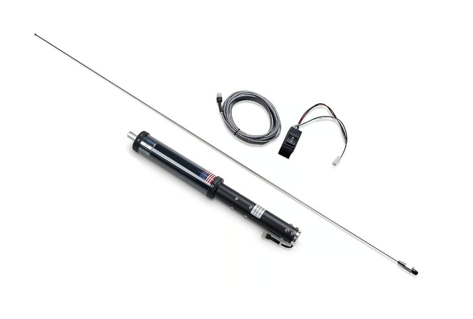 Diesel Drop mounted Tarheel Little PRO‑HP mobile HF antenna with clean white background